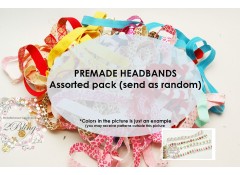 Premade Headband PATTERN, Mix assorted, NB/Toddler, Pack of 10
